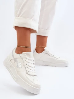 Sneakersy Damskie Na Platformie Białe Zeparine