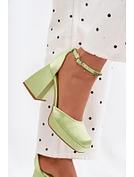 Zelené sandály na podpatku Calistae