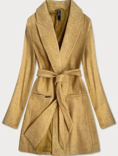 Dámsky kabát s prídavkom vlny RL PL-2715.31P žltý - Rosse Line