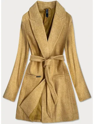 Dámsky kabát s prídavkom vlny RL PL-2715.31P žltý - Rosse Line