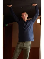 NEOBLU Owen LSL Men Pánske polo s dlhým rukávom z hrubého piké 24.4396 night blue