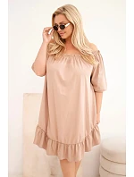 Dámske plus size bavlnené šaty s volánom fango Dámske plus size bavlnené šaty s volánom fango