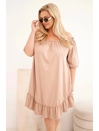 Dámske plus size bavlnené šaty s volánom fango Dámske plus size bavlnené šaty s volánom fango