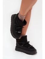 Dámske snežnice na platforme s kožušinou (jahňacie) Big Star - čierne