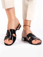 Originálne čierne dámske ponožky na podpätku bez päty