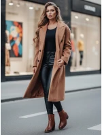 Dámsky zimný kabát dlhý oversize camel FashionStreet NY0766z