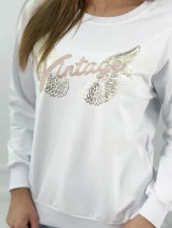 Mikina s bielou potlačou