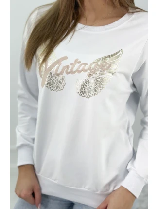 Mikina s bielou potlačou