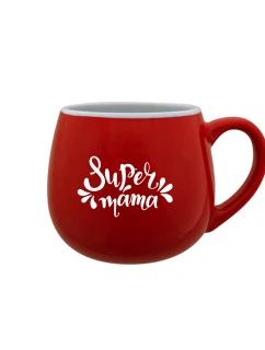 SUPER MAMA (SPECIAL EDITION) - červený keramický hrnček 300 ml