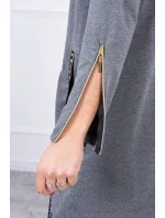 Mikina s ozdobnou páskou grafitová