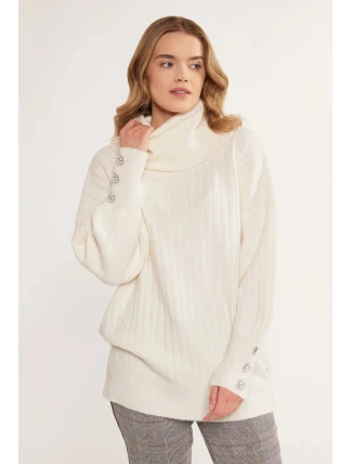 Sveter Golf SWEB400 s puzdrovými rukávmi biely - Monnari