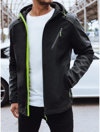 Pánska softshellová mikina s kapucňou čierna FashionStreet TX4469
