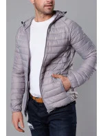 Svetlosivá prešívaná pánska bunda s kapucňou (HM112-30) Svetlosivá prešívaná pánska bunda s kapucňou (HM112-30)