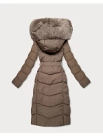 Dámska zimná bunda s kožušinou S'West dark beige (B8525-12) Dámska zimná bunda s kožušinou S'West dark beige (B8525-12)