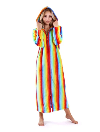 Dámsky župan 3656 Capri s kapucňou a zipsom - Vestis