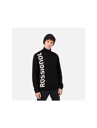 Pánsky sveter ROSSIGNOL SIGNATURE HZ SWEATER, čierny Pánsky sveter ROSSIGNOL SIGNATURE HZ SWEATER, čierny