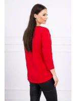 Blúzka s grafikou dievčatá v 3D okuliaroch červená