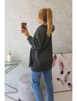 Zateplená bunda so zaväzovaním v páse v grafitovej farbe Zateplená bunda so zaväzovaním v páse v grafitovej farbe