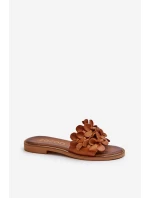 Zazoo 40381 Dámske kožené žabky s plochou podrážkou Brown Zazoo 40381 Dámske kožené žabky s plochou podrážkou Brown