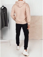 Pánska béžová mikina s potlačou FashionStreet BX5722 Pánska béžová mikina s potlačou FashionStreet BX5722