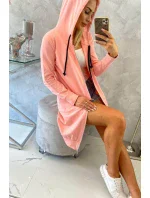 Mikina s kapucňou lososová