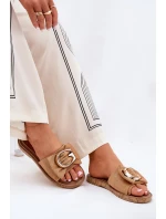 Płaskie Klapki Damskie Z Ozdobnym Detalem Camel Nellodra