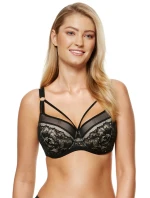 Dámska podprsenka Gwen-B4 Black with beige - Gorteks