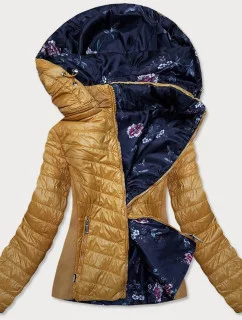 Žltá prešívaná obojstranná dámska bunda (RQW-6844)