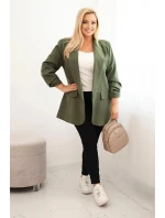 Dámske elegantné Plus veľkosť sako Khaki