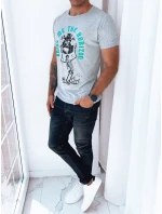 Pánske tričko s potlačou svetlo šedé FashionStreet RX5262