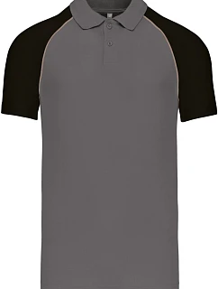 Kariban K 226 Baseballové polo tričko z piqué 20.K226 šedá bridlica/svetlo šedá/čierna