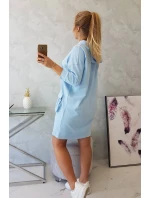 Šaty s kapucňou modré
