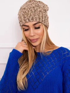 Fleecová čiapka Roksana K209 tmavo béžová