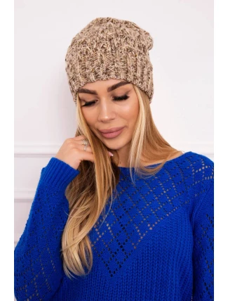 Fleecová čiapka Roksana K209 tmavo béžová
