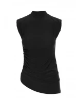 M890 Kombinéza s výstrihom a širokými nohavicami - čierna