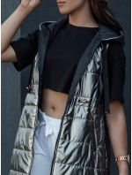 Dámska prešívaná vesta PIXIECODE tmavo šedá FashionStreet TY4437