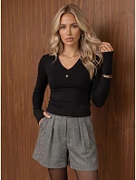 Dámska čierna blúzka FashionStreet RY2935 Dámska čierna blúzka FashionStreet RY2935