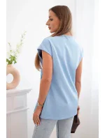 Dámske sako bez rukávov s viazaním - elegantný strih modrá Dámske sako bez rukávov s viazaním - elegantný strih modrá