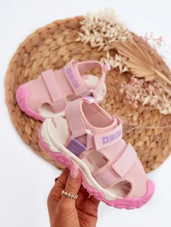 Sandały Dziewczęce Na Rzepy Big Star NN374238 Różowe