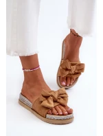 Damskie Klapki Na Platformie Z Kokardą Camel Aflia