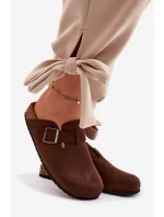 Dámské žabky Chodaki s přezkou Čokoládové Delirisse