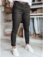 Dámske nohavice chinos s opaskom LINESKA khaki FashionStreet UY2576