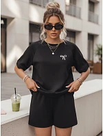 Dámsky letný motýlí set z mäkkej viskózy čierny FashionStreet AY1189