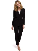 K056 Sako s opaskom na zaväzovanie - čierne