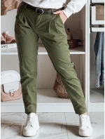 Dámske nohavice chinos s opaskom MODELA khaki FashionStreet UY2572