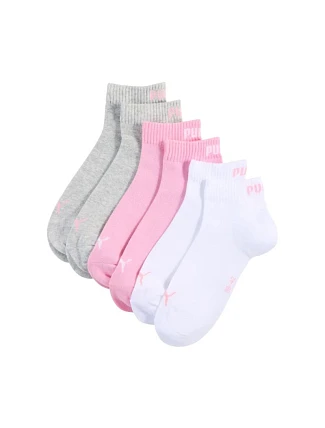 Ponožky Puma Quarter Plain, balenie po 3 kusoch, ružové, biele, sivé 938589 11 Ponožky Puma Quarter Plain, balenie po 3 kusoch, ružové, biele, sivé 938589 11