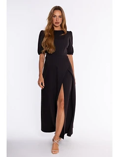 M927 - Evening dress with a high leg slot – black