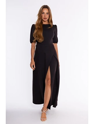M927 - Evening dress with a high leg slot – black M927 - Evening dress with a high leg slot – black
