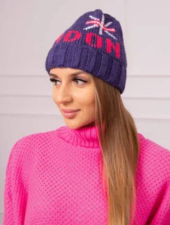 Dámska čiapka London K385 tmavo fialová
