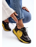 Damskie Buty Sportowe Skórzane Maciejka 06295-01 Czarno-Żółte Damskie Buty Sportowe Skórzane Maciejka 06295-01 Czarno-Żółte
